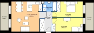 3 pokoje, apartament 69,59 m², piętro 2, oferta nr K3.2.M11, Nyska Residence, Wrocław, Tarnogaj, Krzyki, ul. Nyska 57