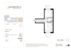 2 pokoje, mieszkanie 39,35 m², piętro 3, oferta nr 3.29, Jantarowa 4, Ustronie Morskie, ul. Jantarowa 4