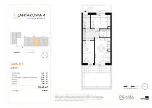 3 pokoje, mieszkanie 53,60 m², parter, oferta nr 0.5, Jantarowa 4, Ustronie Morskie, ul. Jantarowa 4