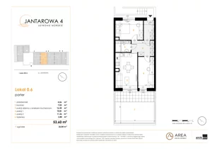 3 pokoje, mieszkanie 53,60 m², parter, oferta nr 0.6, Jantarowa 4, Ustronie Morskie, ul. Jantarowa 4