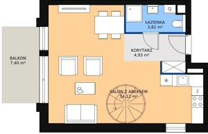 4 pokoje, mieszkanie 71,11 m², piętro 3, oferta nr A.3.40, Morzlive etap 1, Ustronie Morskie, ul. Graniczna 4