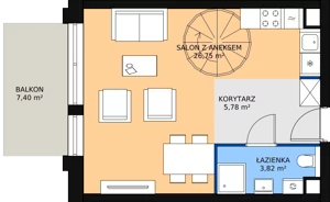 3 pokoje, mieszkanie 61,22 m², piętro 3, oferta nr A.3.43, Morzlive etap 1, Ustronie Morskie, ul. Graniczna 4