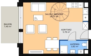 3 pokoje, mieszkanie 61,77 m², piętro 3, oferta nr B.3.84, Morzlive etap 1, Ustronie Morskie, ul. Graniczna 4