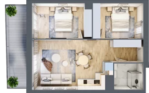 3 pokoje, mieszkanie 49,64 m², piętro 1, oferta nr A.1.10, Cisha, Dziwnów, ul. Kaprala Koniecznego 3