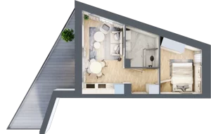 2 pokoje, mieszkanie 29,20 m², piętro 1, oferta nr A.1.14, Cisha, Dziwnów, ul. Kaprala Koniecznego 3