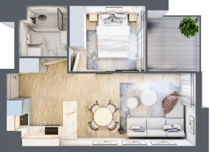 2 pokoje, mieszkanie 33,35 m², piętro 1, oferta nr C.1.10, Cisha, Dziwnów, ul. Kaprala Koniecznego 3