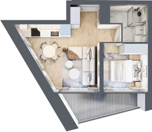 2 pokoje, mieszkanie 29,65 m², piętro 1, oferta nr C.1.13, Cisha, Dziwnów, ul. Kaprala Koniecznego 3