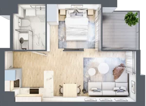 2 pokoje, mieszkanie 33,34 m², piętro 2, oferta nr C.2.18, Cisha, Dziwnów, ul. Kaprala Koniecznego 3
