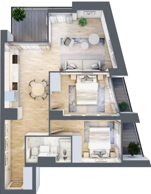 3 pokoje, mieszkanie 54,35 m², piętro 2, oferta nr C.2.20, Cisha, Dziwnów, ul. Kaprala Koniecznego 3