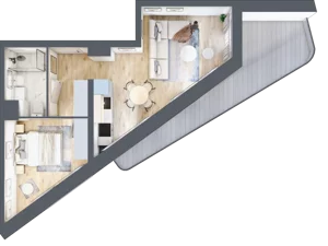 2 pokoje, mieszkanie 38,56 m², piętro 2, oferta nr C.2.21, Cisha, Dziwnów, ul. Kaprala Koniecznego 3