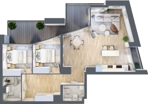 3 pokoje, mieszkanie 68,96 m², piętro 3, oferta nr C.3.26, Cisha, Dziwnów, ul. Kaprala Koniecznego 3