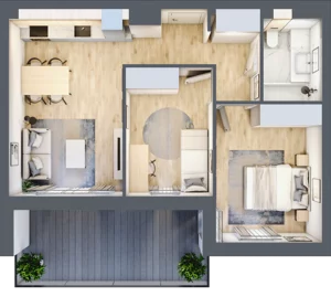 3 pokoje, apartament 50,11 m², piętro 3, oferta nr G56, Piano Park bud. G, Suwałki, Czarnoziem, ul. Witolda "Rotmistrza" Pileckiego