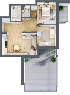 3 pokoje, apartament 59,36 m², parter, oferta nr 6, Villa Park bud C - Apartamenty Augustów, Augustów, ul. Wypoczynkowa