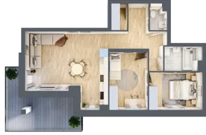3 pokoje, apartament 63,01 m², piętro 1, oferta nr 7, Villa Park bud C - Apartamenty Augustów, Augustów, ul. Wypoczynkowa