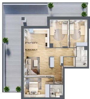 4 pokoje, mieszkanie 81,10 m², parter, oferta nr 2, Słoneczne Tarasy II, Suwałki, ul. Sportowa