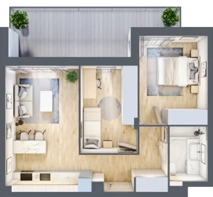 3 pokoje, mieszkanie 51,66 m², piętro 1, oferta nr 9, Słoneczne Tarasy II, Suwałki, ul. Sportowa