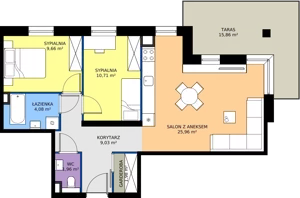 3 pokoje, mieszkanie 63,38 m², piętro 2, oferta nr 16, Villa Park bud D - Apartamenty Augustów, Augustów, ul. Wypoczynkowa
