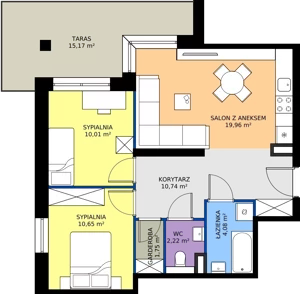 3 pokoje, mieszkanie 59,41 m², piętro 1, oferta nr 11, Villa Park bud D - Apartamenty Augustów, Augustów, ul. Wypoczynkowa
