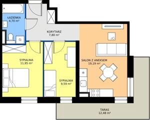 3 pokoje, mieszkanie 53,23 m², piętro 3, oferta nr 21, Villa Park bud D - Apartamenty Augustów, Augustów, ul. Wypoczynkowa