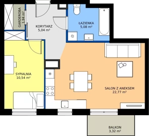 2 pokoje, mieszkanie 45,37 m², piętro 2, oferta nr 7_11, Vela Park Budynek 7, Rumia, Biała Rzeka, ul. Jęczmienna