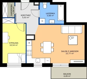 2 pokoje, mieszkanie 45,36 m², piętro 3, oferta nr M16, Vela Park Budynek 6, Rumia, Biała Rzeka, ul. Jęczmienna