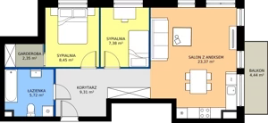 3 pokoje, mieszkanie 56,58 m², piętro 2, oferta nr M8, Vela Park Budynek 6, Rumia, Biała Rzeka, ul. Jęczmienna