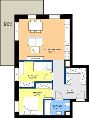 3 pokoje, mieszkanie 60,72 m², parter, oferta nr C.61, Tarasy Bernardyńskie Budynek C, Kalisz, Śródmieście, ul. Kazimierza Mystkowskiego