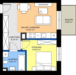 2 pokoje, mieszkanie 37,97 m², piętro 1, oferta nr C.71, Tarasy Bernardyńskie Budynek C, Kalisz, Śródmieście, ul. Kazimierza Mystkowskiego