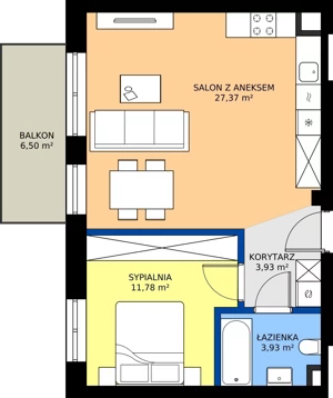 2 pokoje, mieszkanie 47,01 m², piętro 1, oferta nr C.67, Tarasy Bernardyńskie Budynek C, Kalisz, Śródmieście, ul. Kazimierza Mystkowskiego