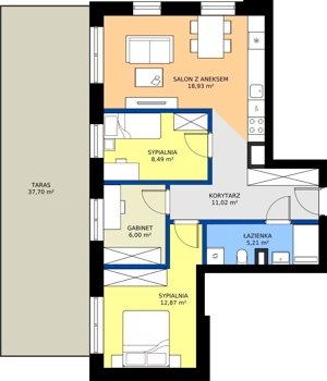 4 pokoje, mieszkanie 62,52 m², parter, oferta nr C.94, Tarasy Bernardyńskie Budynek C, Kalisz, Śródmieście, ul. Kazimierza Mystkowskiego