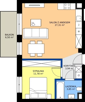 2 pokoje, mieszkanie 46,88 m², parter, oferta nr C.60, Tarasy Bernardyńskie Budynek C, Kalisz, Śródmieście, ul. Kazimierza Mystkowskiego
