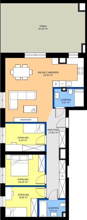 4 pokoje, mieszkanie 83,40 m², piętro 5, oferta nr C.55, Tarasy Bernardyńskie Budynek C, Kalisz, Śródmieście, ul. Kazimierza Mystkowskiego