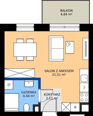 1 pokój, mieszkanie 28,06 m², piętro 4, oferta nr C.41, Tarasy Bernardyńskie Budynek C, Kalisz, Śródmieście, ul. Kazimierza Mystkowskiego