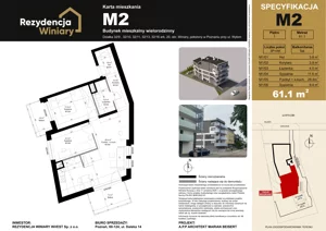 3 pokoje, mieszkanie 61,10 m², piętro 1, oferta nr M02, Rezydencja Winiary, Poznań, Winiary, Winiary, ul. Wyłom 6