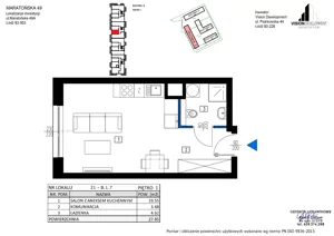 1 pokój, apartament 27,85 m², piętro 1, oferta nr A21, Maratońska 49, Łódź, Polesie, Retkinia, ul. Maratońska 49