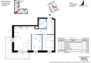 3 pokoje, apartament 56,42 m², piętro 1, oferta nr B32, Maratońska 49, Łódź, Polesie, Retkinia, ul. Maratońska 49