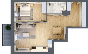 2 pokoje, apartament 58,16 m², piętro 1, oferta nr B33, Maratońska 49, Łódź, Polesie, Retkinia, ul. Maratońska 49