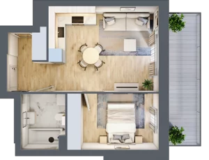 2 pokoje, mieszkanie 39,32 m², piętro 2, oferta nr I.2.6, Pryncypalna 66, Łódź, Górna, Chojny, ul. Pryncypalna 66