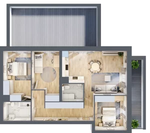 4 pokoje, mieszkanie 81,64 m², parter, oferta nr II.0.1, Pryncypalna 66, Łódź, Górna, Chojny, ul. Pryncypalna 66
