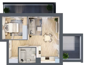 2 pokoje, mieszkanie 44,92 m², parter, oferta nr II.0.2, Pryncypalna 66, Łódź, Górna, Chojny, ul. Pryncypalna 66
