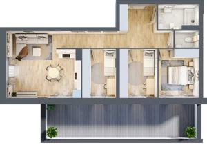 4 pokoje, mieszkanie 77,60 m², parter, oferta nr II.0.6, Pryncypalna 66, Łódź, Górna, Chojny, ul. Pryncypalna 66