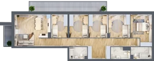 6 pokoi, mieszkanie 121,13 m², piętro 1, oferta nr II.1.8, Pryncypalna 66, Łódź, Górna, Chojny, ul. Pryncypalna 66