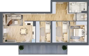 4 pokoje, mieszkanie 77,70 m², piętro 2, oferta nr II.2.6, Pryncypalna 66, Łódź, Górna, Chojny, ul. Pryncypalna 66