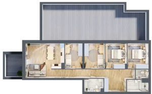 5 pokoi, mieszkanie 98,39 m², parter, oferta nr II.0.8, Pryncypalna 66, Łódź, Górna, Chojny, ul. Pryncypalna 66