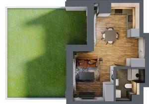1 pokój, apartament 26,69 m², parter, oferta nr 114, Folwark Scheiblera, Łódź, Widzew, ul. Tymienieckiego 33A