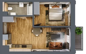 2 pokoje, apartament 38,67 m², piętro 2, oferta nr 153, Folwark Scheiblera, Łódź, Widzew, ul. Tymienieckiego 33A