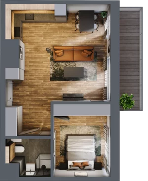 2 pokoje, apartament 46,95 m², piętro 4, oferta nr 220, Folwark Scheiblera, Łódź, Widzew, ul. Tymienieckiego 33A