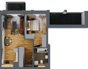 2 pokoje, apartament 45,61 m², piętro 2, oferta nr 25, Folwark Scheiblera, Łódź, Widzew, ul. Tymienieckiego 33A