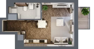 1 pokój, apartament 29,57 m², piętro 1, oferta nr A/1/1.3, Smardzewska 8, Poznań, Grunwald, Grunwald Południe, ul. Smardzewska 8