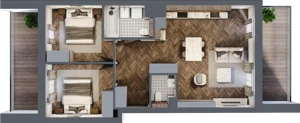 3 pokoje, mieszkanie 60,21 m², piętro 2, oferta nr A/3/2.4, Smardzewska 8, Poznań, Grunwald, Grunwald Południe, ul. Smardzewska 8